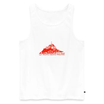 Le Mont Saint Michel - Männer Premium Bio Tank Top - Weiß - Vorne - AI Model Male 178 light (178cm)