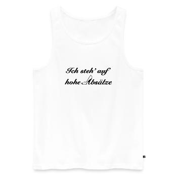 hohe Absätze - Männer Premium Bio Tank Top - Weiß - Vorne - AI Model Male 178 light (178cm)