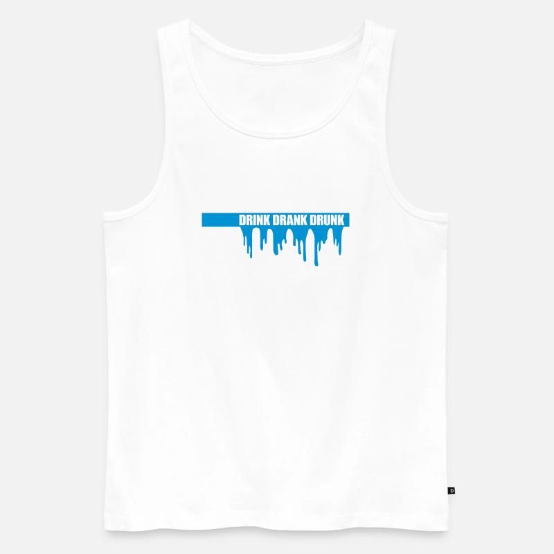 drink drank drunk Zitat - Männer Premium Bio Tank Top - Weiß