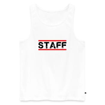 staff - Männer Premium Bio Tank Top - Weiß - Vorne - Michal (187cm)