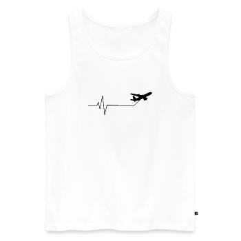 Pilote d’ECG de battement de cœur d’avion - Débardeur bio Premium Homme - blanc - Devant - Michal (187cm)