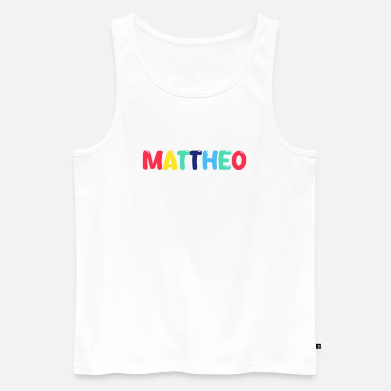 Name - Mattheo - Männer Premium Bio Tank Top - Weiß