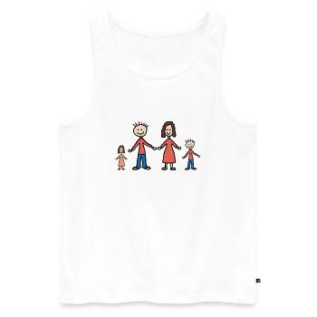Familie - Männer Premium Bio Tank Top - Weiß - Vorne - Michal (187cm)