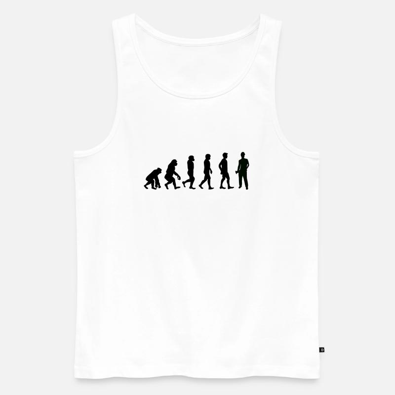 Evolution Bauarbeiter schwarz - Männer Premium Bio Tank Top - Weiß