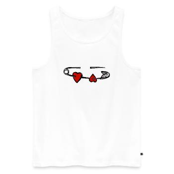 Love Herz - Männer Premium Bio Tank Top - Weiß - Vorne - Michal (187cm)