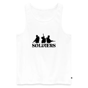 3 Soldiers Crew War Team Freedom Soldier Fighter - Men's Premium Organic Tank Top - white - Front - Michal (187cm)