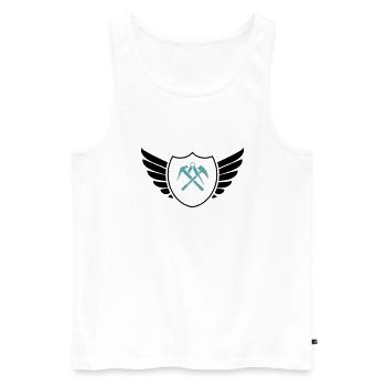 wappen shield dachdecker - Männer Premium Bio Tank Top - Weiß - Vorne - Michal (187cm)