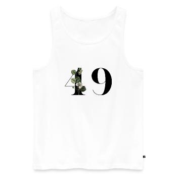 Nummer 49 Grüne Blumen - 49. Blumengeburtstag - Männer Premium Bio Tank Top - Weiß - Vorne - Michal (187cm)