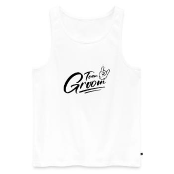 Groom Team Groom Bachelor - Men's Premium Organic Tank Top - white - Front - Michal (187cm)