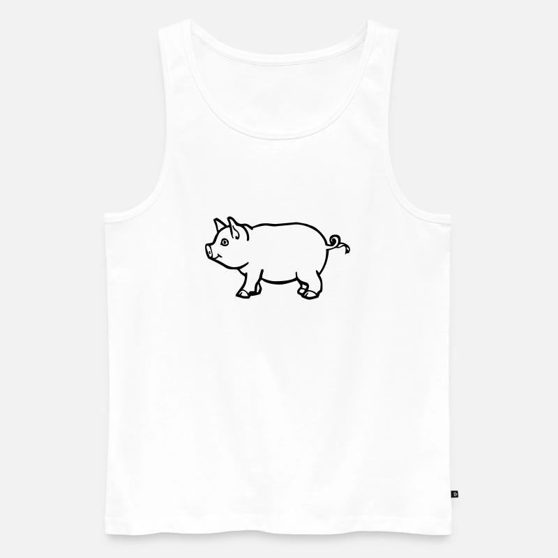 Schwein - Männer Premium Bio Tank Top - Weiß