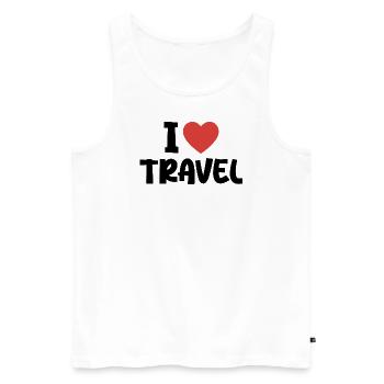 I Love Travel - Débardeur bio Premium Homme - blanc - Devant - Michal (187cm)