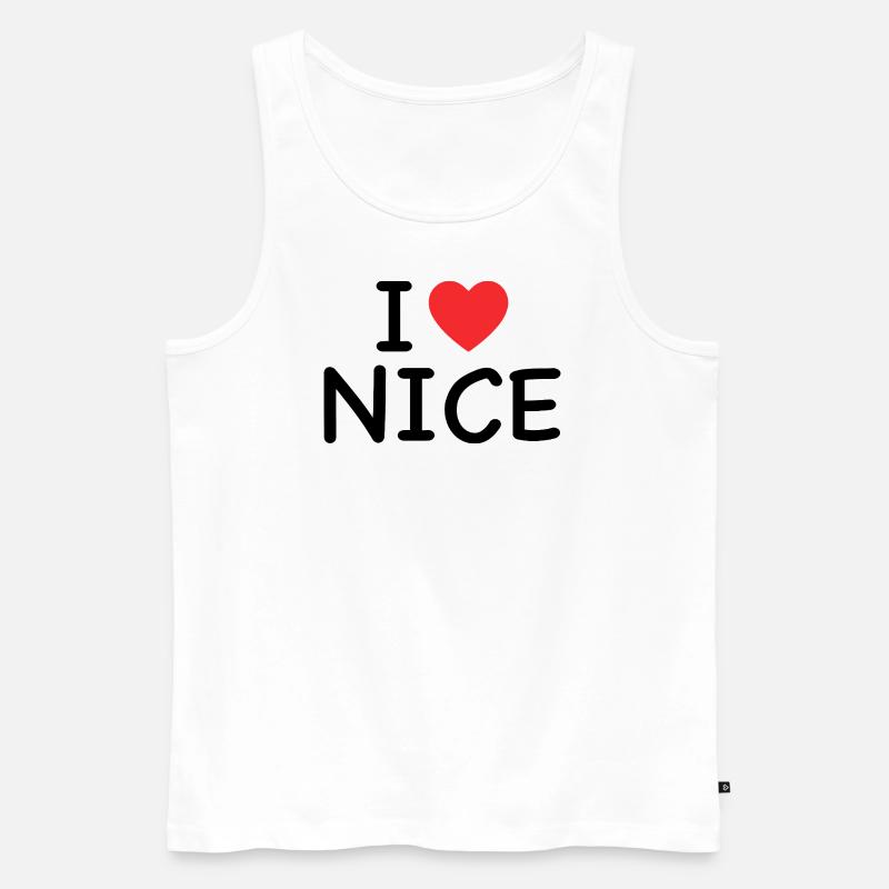 I Love Nice - J'aime Nice - Männer Premium Bio Tank Top - Weiß