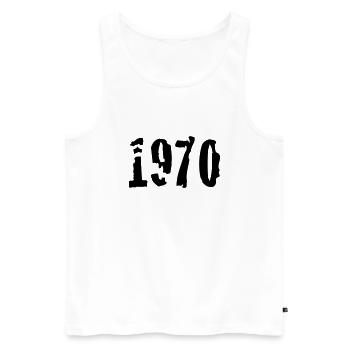 1970 - Männer Premium Bio Tank Top - Weiß - Vorne - Michal (187cm)