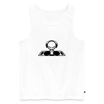 dj - Männer Premium Bio Tank Top - Weiß - Vorne - AI Model Male 178 light (178cm)
