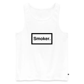 smoker 1c - Männer Premium Bio Tank Top - Weiß - Vorne - Michal (187cm)