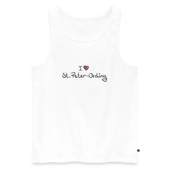 i_love_st_peter_ording__f2 - Men's Premium Organic Tank Top - white - Front - Michal (187cm)