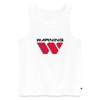 Warning__V001 - Débardeur bio Premium Homme - blanc - Devant - Michal (187cm)