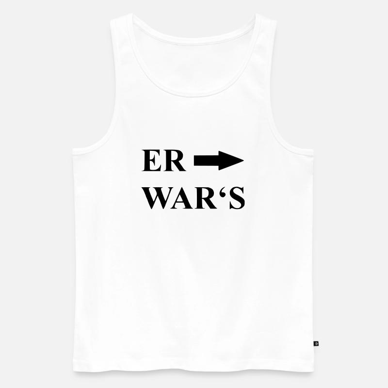 Spruch er wars - Männer Premium Bio Tank Top - Weiß