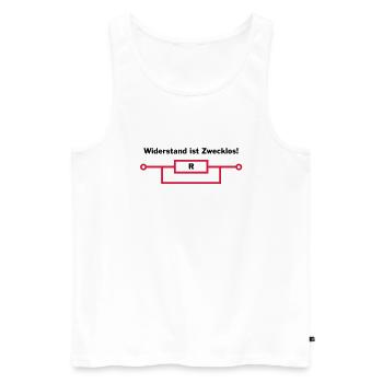 Widerstand ist zwecklos - Männer Premium Bio Tank Top - Weiß - Vorne - Michal (187cm)