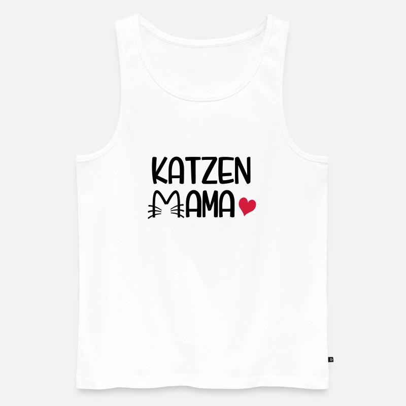 Katzen Mama - Männer Premium Bio Tank Top - Weiß
