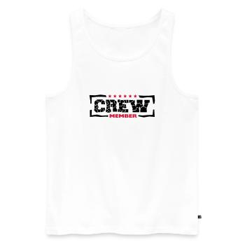 Crew Member Design - Débardeur bio Premium Homme - blanc - Devant - Michal (187cm)