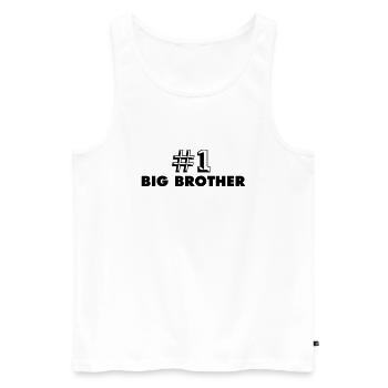 number one big brother - Débardeur bio Premium Homme - blanc - Devant - AI Model Male 178 light (178cm)