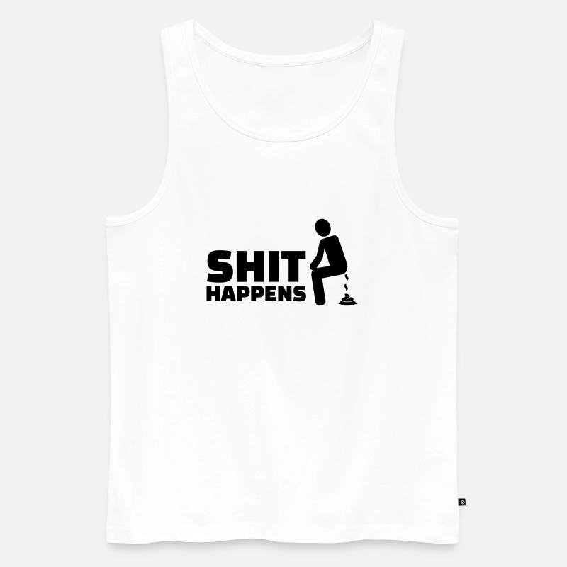 Shit happens - Männer Premium Bio Tank Top - Weiß