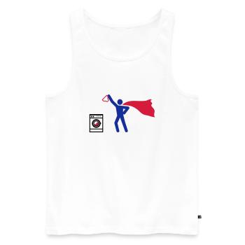 waschmaschine waschen HEH 3 farb vektor - Männer Premium Bio Tank Top - Weiß - Vorne - Michal (187cm)