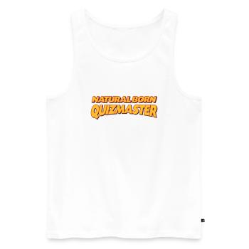 Natural born quizmaster 3col - Men's Premium Organic Tank Top - white - Front - AI Model Male 178 light (178cm)