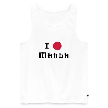 I Love Manga - Débardeur bio Premium Homme - blanc - Devant - AI Model Male 178 light (178cm)