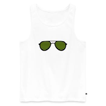 lunettes de soleil - Débardeur bio Premium Homme - blanc - Devant - AI Model Male 178 light (178cm)