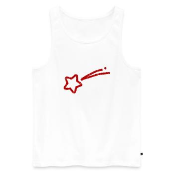 Étoile filante dessinée à la main - Débardeur bio Premium Homme - blanc - Devant - AI Model Male 178 light (178cm)