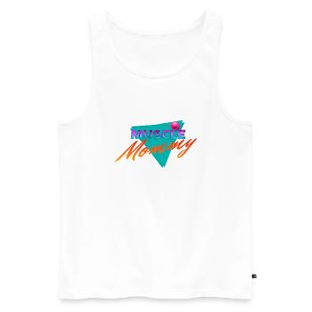 Muscle Mommy Retro Vintage - Men's Premium Organic Tank Top - white - Front - Michal (187cm)