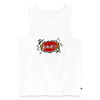 Ho Ho Ho Noël - Débardeur bio Premium Homme - blanc - Devant - Michal (187cm)