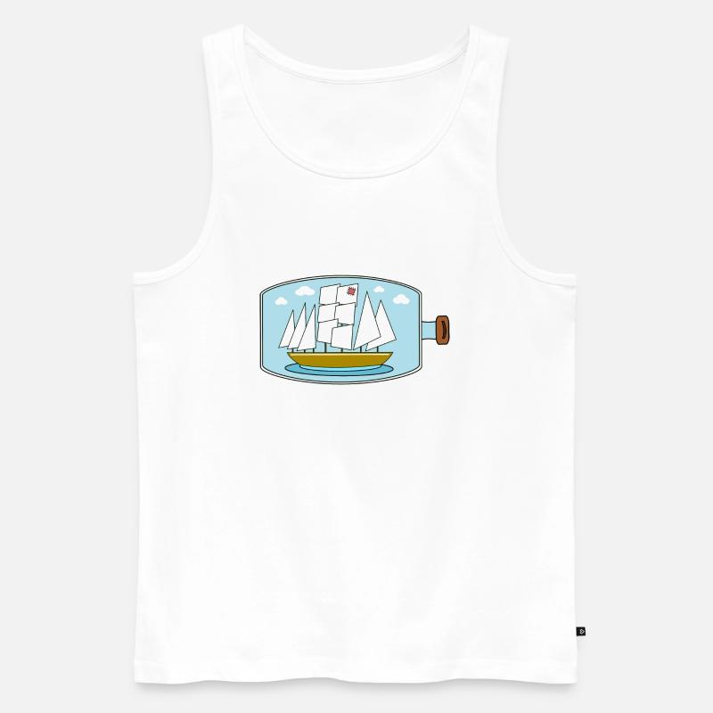Buddelschiff - Männer Premium Bio Tank Top - Weiß