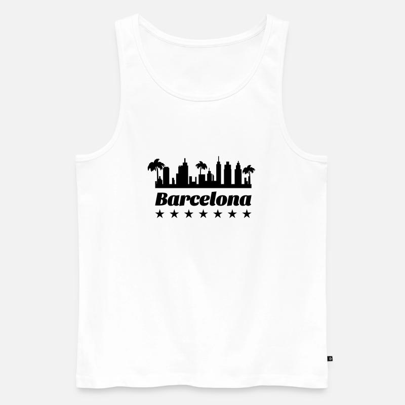 barcelona 01 - Männer Premium Bio Tank Top - Weiß