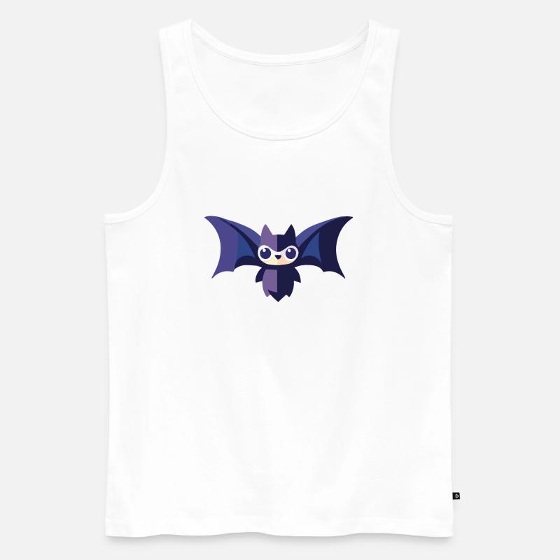 Fledermaus mit Gesicht - Männer Premium Bio Tank Top - Weiß