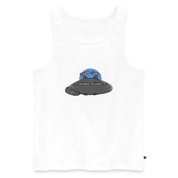 Flache Katze - Männer Premium Bio Tank Top - Weiß - Vorne - AI Model Male 178 light (178cm)