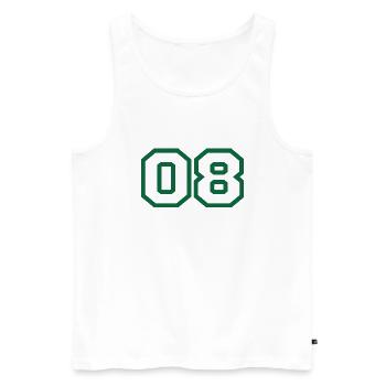 Nummer 8 Green Sport - Männer Premium Bio Tank Top - Weiß - Vorne - Michal (187cm)
