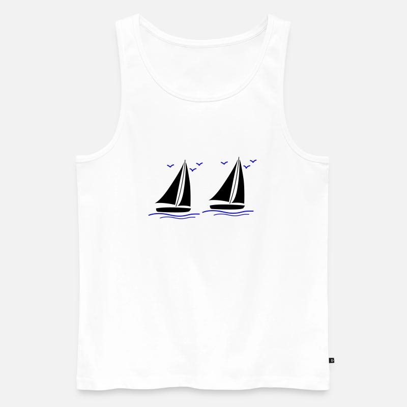 segelboote 02 - Männer Premium Bio Tank Top - Weiß