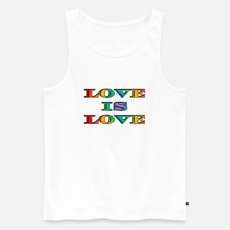 Regenbogen-Liebe ist Liebe - Männer Premium Bio Tank Top - Weiß