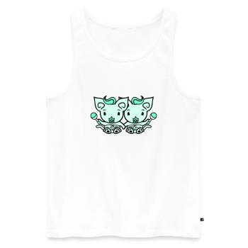 2 pacifiers cats Two baby siblings twins - Men's Premium Organic Tank Top - white - Front - Michal (187cm)