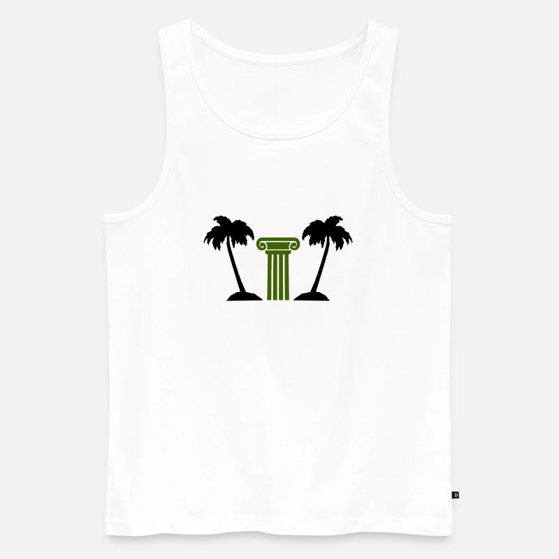 palmen säule - Männer Premium Bio Tank Top - Weiß