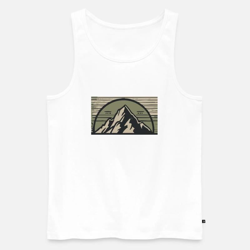 Berge Bergsteiger Abenteuer - Männer Premium Bio Tank Top - Weiß