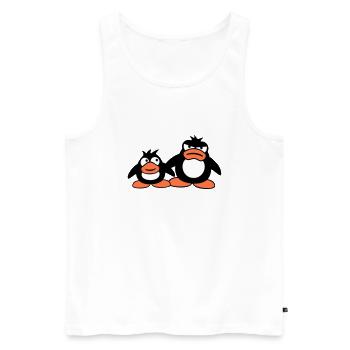 Penguin Two Friends 2 Team Big Brother Angry - Men's Premium Organic Tank Top - white - Front - Michal (187cm)