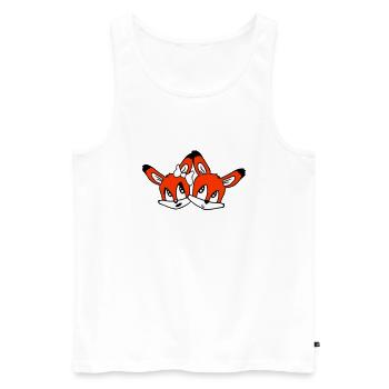 2 Foxes Couple In Love Two Friends Love Team Cute - Men's Premium Organic Tank Top - white - Front - Michal (187cm)
