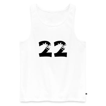 22 - Men's Premium Organic Tank Top - white - Front - AI Model Male 178 light (178cm)