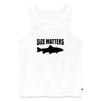 size matters - Men's Premium Organic Tank Top - white - Front - Michal (187cm)