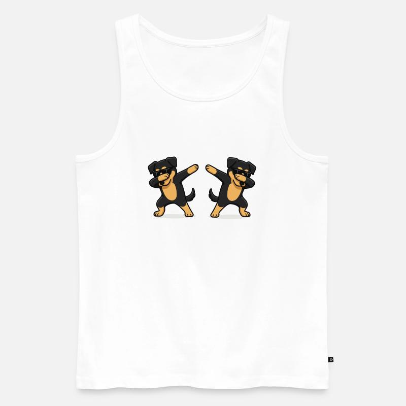 hund comic dabbing 2 - Männer Premium Bio Tank Top - Weiß