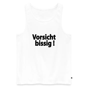 vorsicht_bissig - Männer Premium Bio Tank Top - Weiß - Vorne - AI Model Male 178 light (178cm)